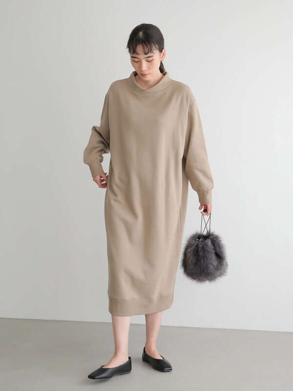 アウトレット モックネック裏毛裏起毛ワンピース アイボリー ブラック モカ ブルー American Holic アメリカンホリック のレディース ワンピース Ha07l1h0290 ファッション通販のstripe Club