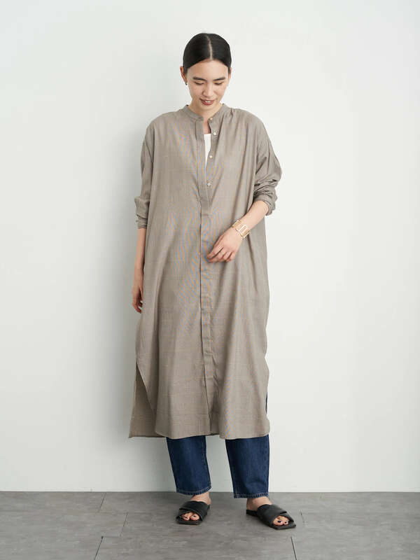 アウトレット 古着 バックタック比翼シャツワンピース ストライプネイビー チェック ストライプアイボリー American Holic アメリカンホリック のレディースワンピース Ha03l0h0990 ファッション通販のstripe Club