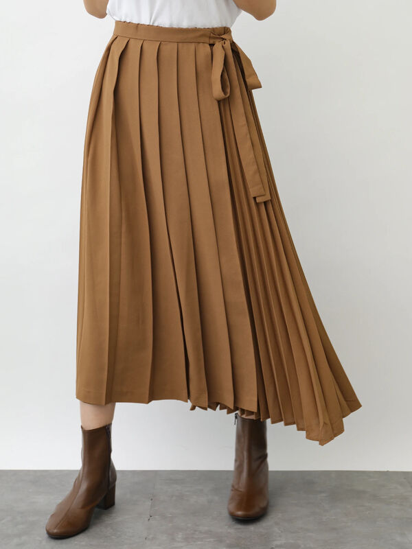 アウトレット イレヘム部分プリーツスカート アイボリー キャメル フラワーブラック フラワー American Holic アメリカンホリック のレディーススカート Ha03l0l00 ファッション通販のstripe Club