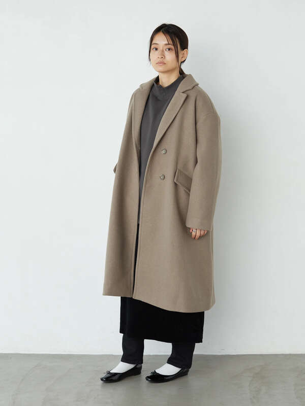 アウトレット Lee 12月号掲載 ドロップショルダーチェスターコート アイボリー ライトグレー ブラック モカ American Holic アメリカンホリック のレディースコート Ha04l0z0790 ファッション通販のstripe Club