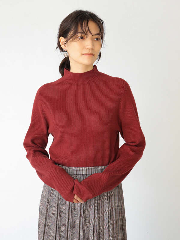 アウトレット ミニハイネックリブニットプルオーバー アイボリー ブラック ライトベージュ テラコッタ ブラウン ブルーグリーン ボーダー American Holic アメリカンホリック のレディースニット セーター Ha07l2c1400 ファッション通販のstripe Club