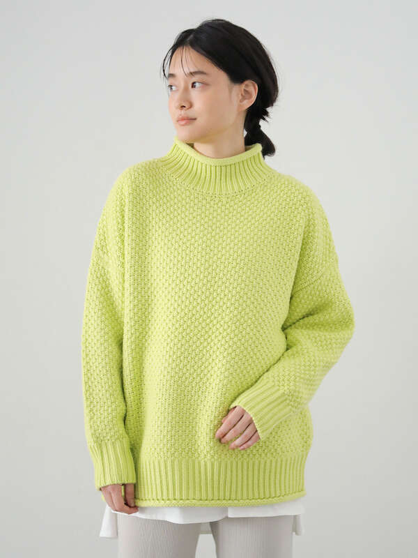 アウトレット ポコポコニットハイネックプルオーバー アイボリー ライトグレー ブラック ライトイエロー ブルー American Holic アメリカンホリック のレディースニット セーター Ha07l2c1800 ファッション通販のstripe Club