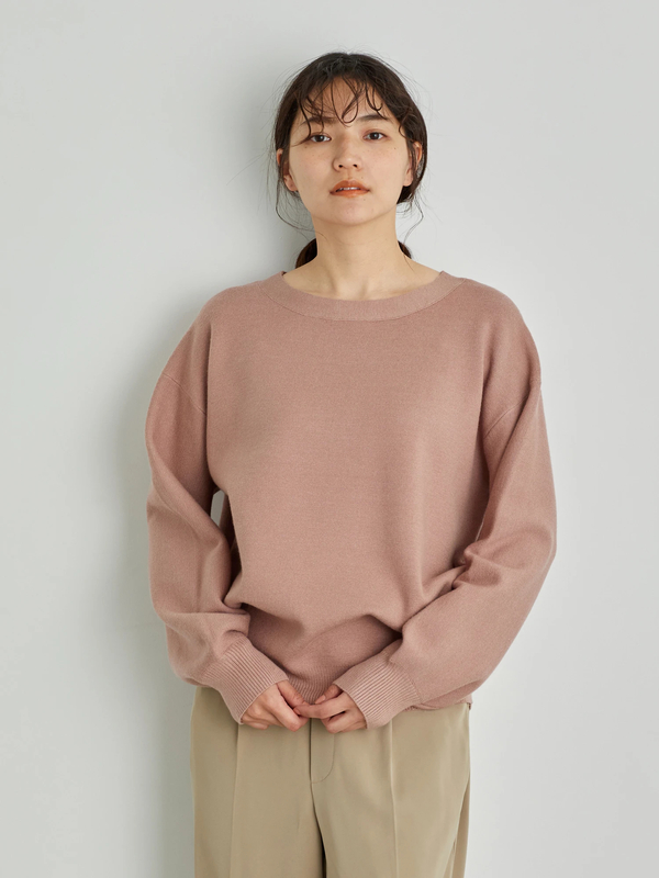 アウトレット ボートネックニットプルオーバー アイボリー ライトグレー ピンク キャメル サックスブルー ネイビー American Holic アメリカンホリック のレディースニット セーター Ha07l2c1500 ファッション通販のstripe Club