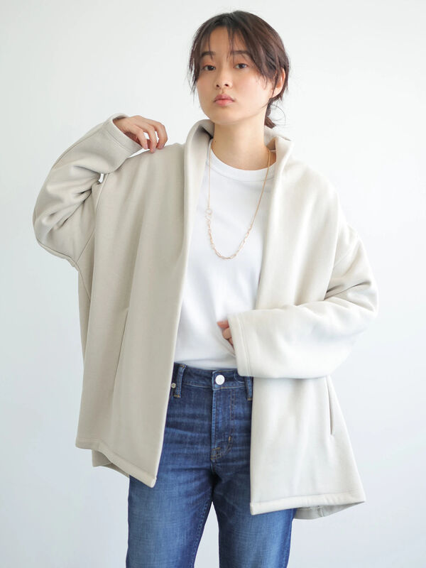 アウトレット 裏起毛ショート裏毛コーディガン オフホワイト チャコールグレー American Holic アメリカンホリック のレディース カーディガン Ha11l1d0190 ファッション通販のstripe Club