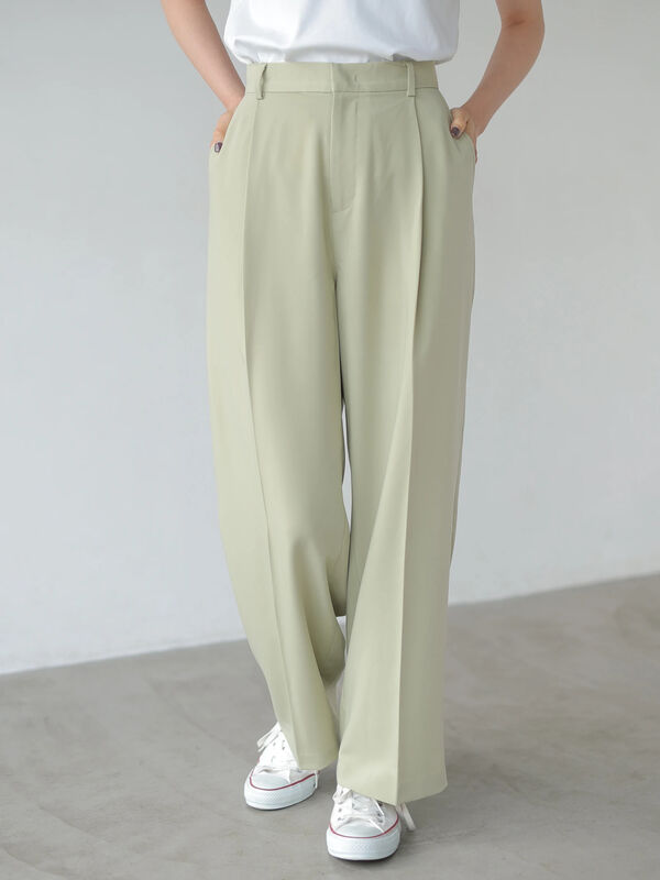 アウトレット センタープレスワイドパンツ ライトグレー ブラック ライトグリーン American Holic アメリカンホリック のレディース パンツ Ha11l0f1500 ファッション通販のstripe Club