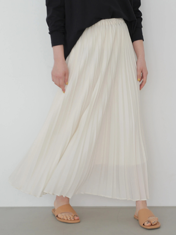 Non No 4月号掲載 マルチプリーツロングスカート オフホワイト ライトピンク モカ サックスブルー フラワー American Holic アメリカンホリック のレディーススカート Ha11l0l1040 ファッション通販のstripe Club