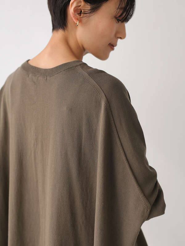 イレヘムポンチョ風ニットチュニック ライトベージュ ブラウン ライトイエロー ダークネイビー American Holic アメリカンホリック のレディースニット セーター Ha11l2g1290 ファッション通販のstripe Club