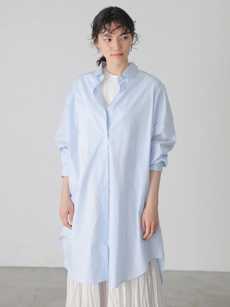 アウトレット オーバーサイズシャツワンピース オフホワイト ベージュ サックスブルー ネイビー ストライプ American Holic アメリカンホリック のレディースワンピース Ha11l0h00 ファッション通販のstripe Club