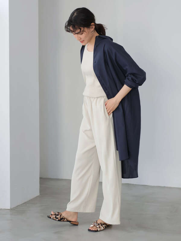 オーバーサイズシャツワンピース オフホワイト ベージュ サックスブルー ネイビー ストライプ American Holic アメリカンホリック のレディースワンピース Ha11l0h00 ファッション通販のstripe Club