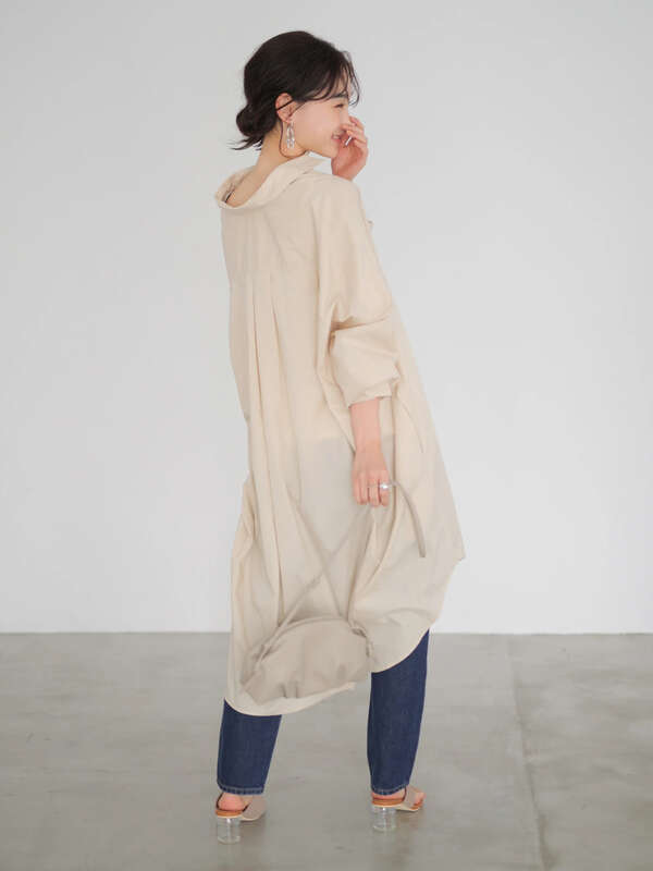 オーバーサイズシャツワンピース オフホワイト ベージュ サックスブルー ネイビー ストライプ American Holic アメリカンホリック のレディースワンピース Ha11l0h00 ファッション通販のstripe Club