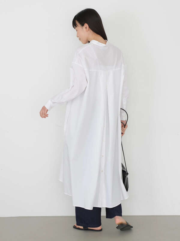 バックボタンスキッパーシャツワンピース オフホワイト ストライプサックス ストライプブルー American Holic アメリカンホリック のレディースワンピース Ha11l0h12 ファッション通販のstripe Club