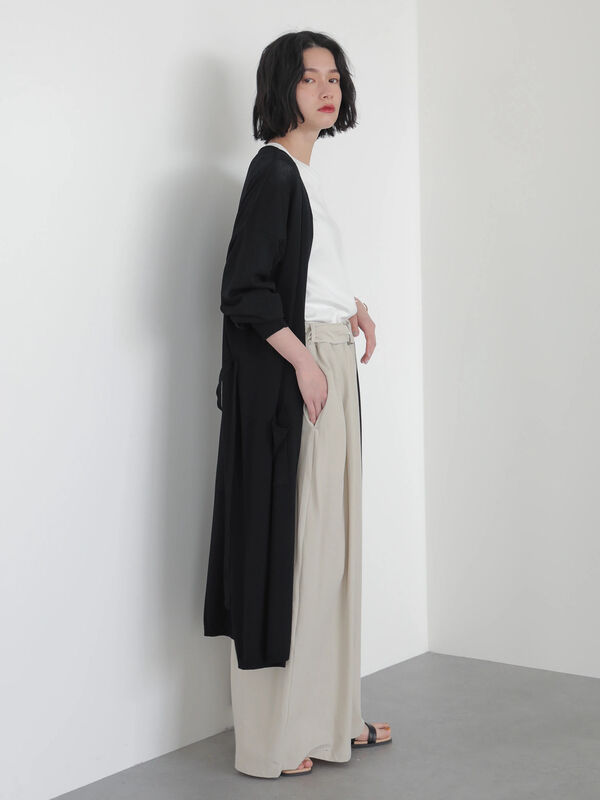 アウトレット 接触冷感 ベルト付きニットロングカーディガン アイボリー ライトグレー ブラック ライトベージュ American Holic アメリカンホリック のレディースカーディガン Ha16l2d0100 ファッション通販のstripe Club