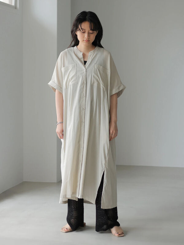 アウトレット Wポケット前開きシャツワンピース ライトグレー ブラック ライトカーキ ストライプ American Holic アメリカンホリック のレディースワンピース Ha16l0h0490 ファッション通販のstripe Club