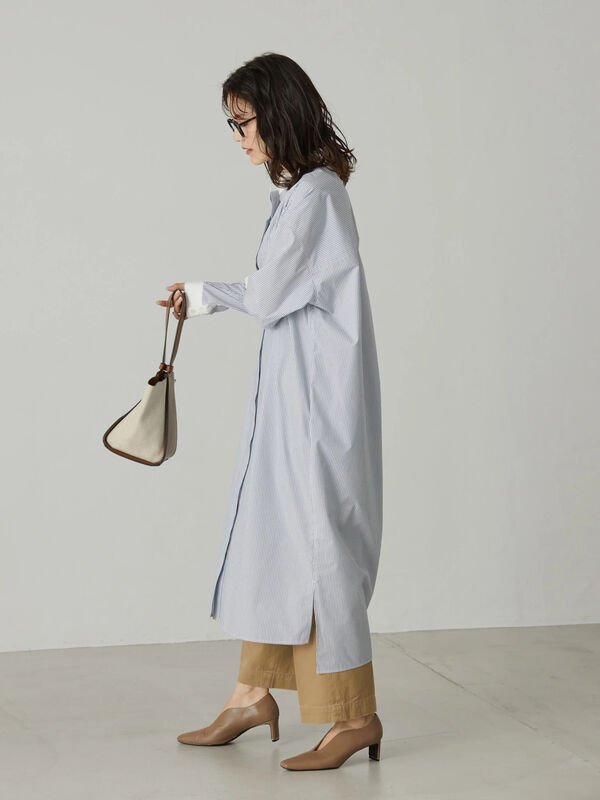 バンドカラーシャツワンピース オフホワイト ストライプ American Holic アメリカンホリック のレディースワンピース Ha21l0h0130 ファッション通販のstripe Club