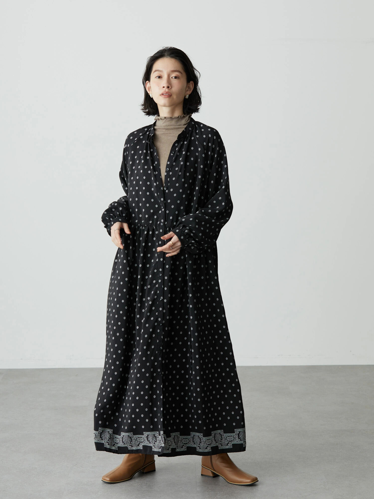 正規販売店 げんのママ様 アメリカンホリック ドット柄 ロング丈ワンピース フリーサイズ オープニング大放出セール Westjordandentistutah Com