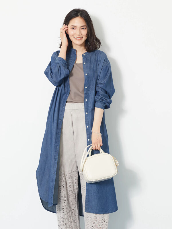 アウトレット ピンタックデニムワンピース インディゴ American Holic アメリカンホリック のレディースワンピース Ha21l0h0800 ファッション通販のstripe Club