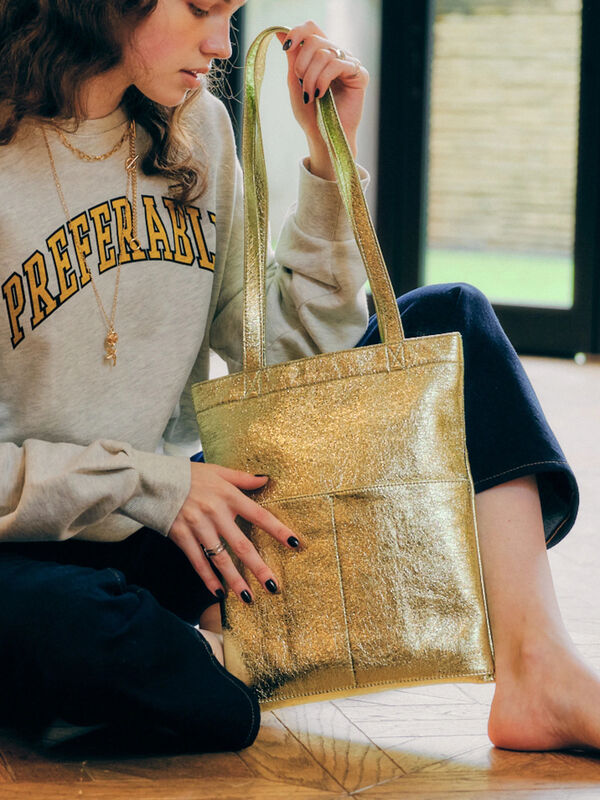 古着 メタリックポケット付サブトートバッグ シルバー ピンク オレンジ グリーン American Holic アメリカンホリック のレディース バッグ ポーチ Ha23l0j0100 ファッション通販のstripe Club