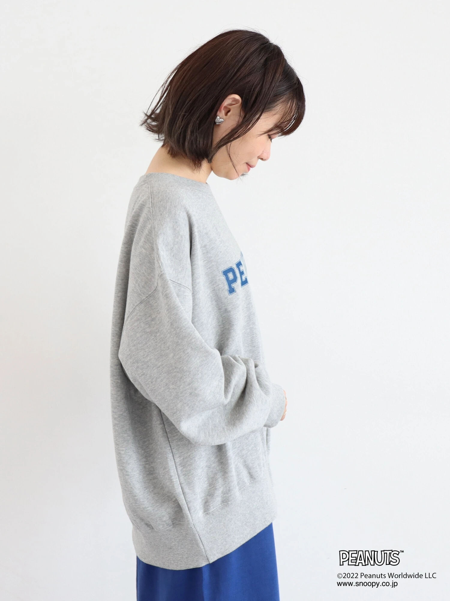 スヌーピーワッペンスウェット 杢グレー American Holic アメリカンホリック のレディースカットソー Hb23l1c0140 ファッション通販のstripe Club