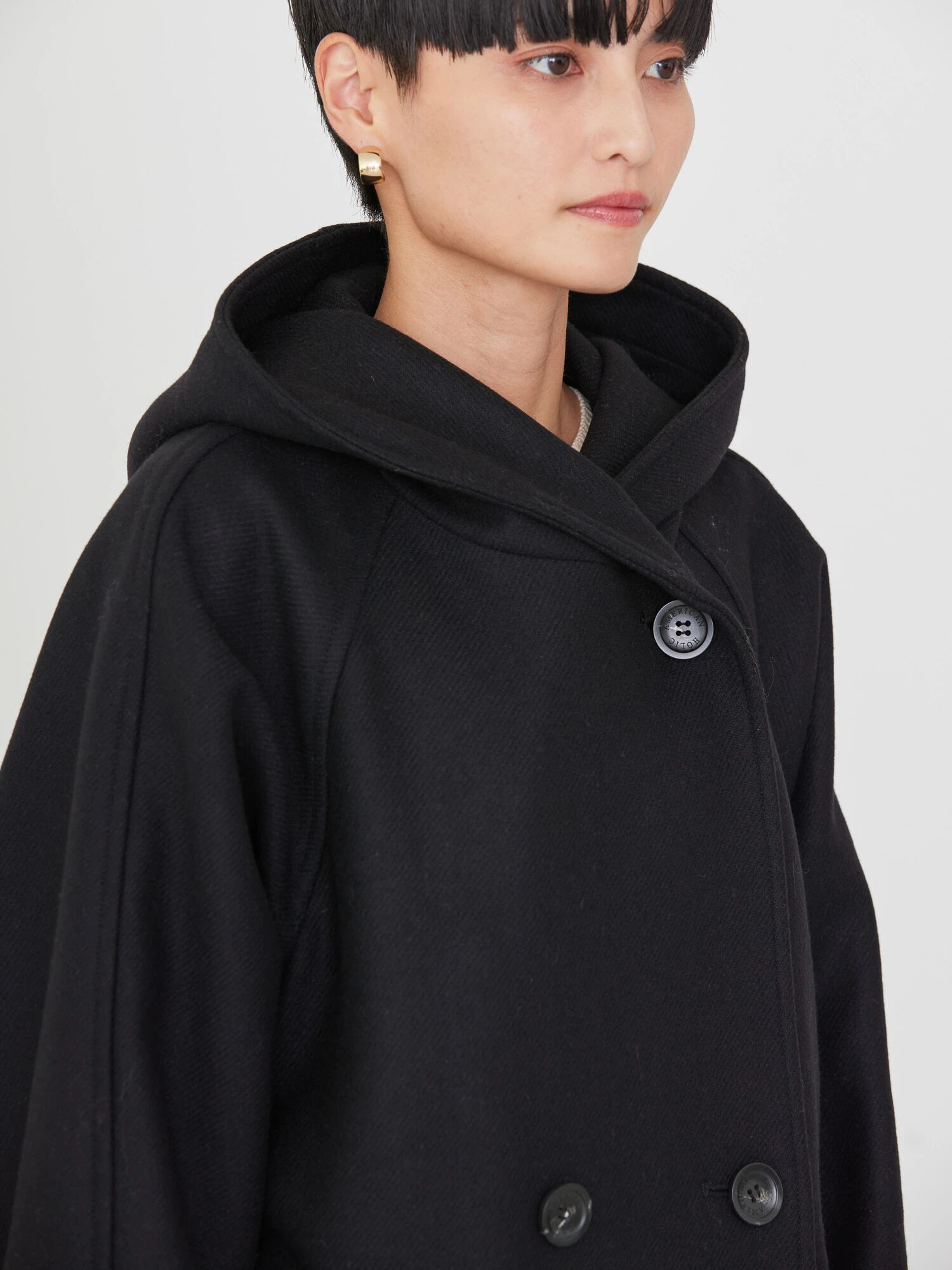 フーディーストールコクーンコート GREY 貴重 S