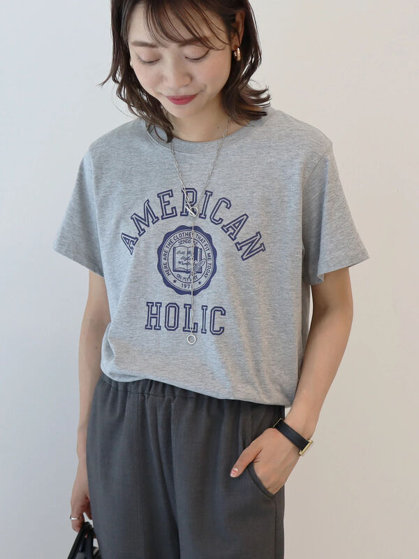 AMERICAN HOLIC TEE2（杢グレー） / AMERICAN HOLIC（アメリカンホリック）のレディースTシャツ 【HA42L1C5100】｜ファッション通販のSTRIPE CLUB