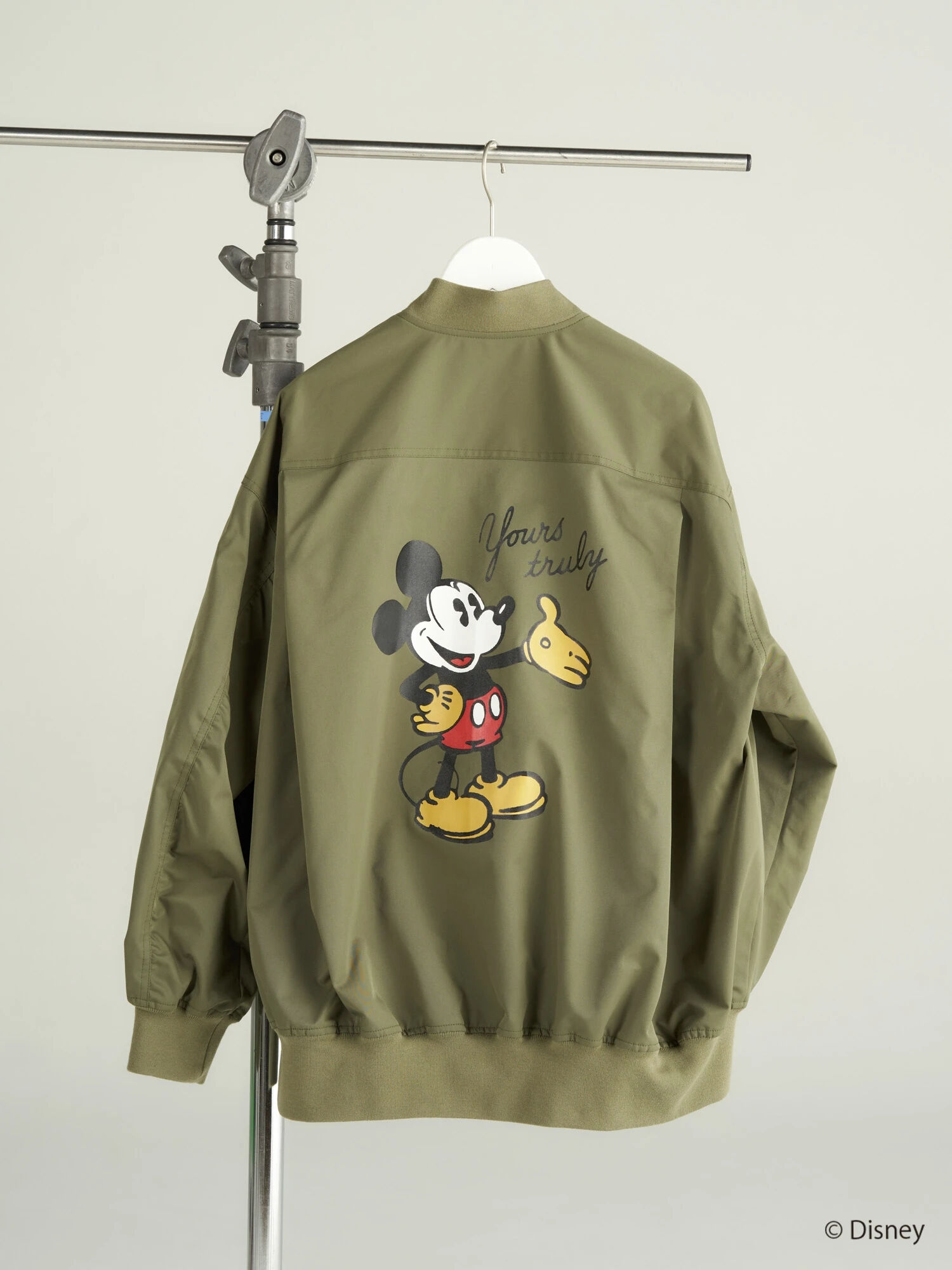バックプリントリブブルゾン/Mickey（カーキ） / Disney collection