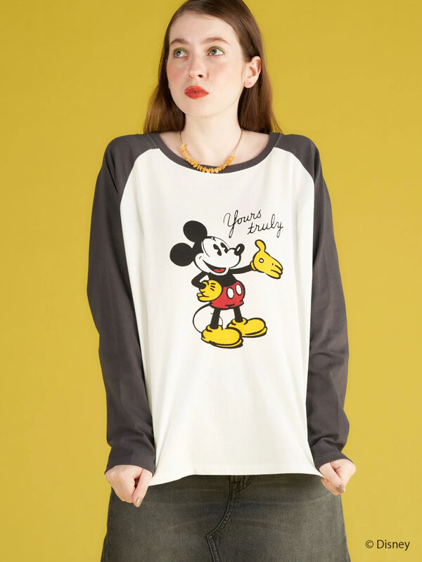 ラグランプリントカットプルオーバー Mickey オフホワイト Disney Collection By American Holic ディズニーコレクション バイ アメリカンホリック のレディースカットソー Hx21l1c0500 ファッション通販のstripe Club