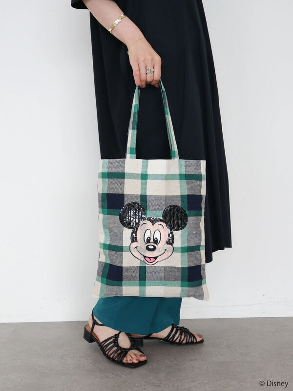 チェックトートバッグ Disney イエロー グリーン Disney Collection By American Holic ディズニーコレクション バイ アメリカンホリック のレディースバッグ ポーチ Hx22l0j0100 ファッション通販のstripe Club