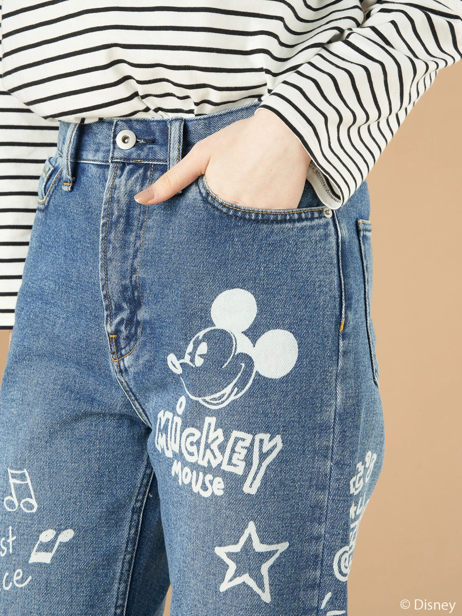 Mickey/プリントデニムパンツ（インディゴ） / Disney collection by