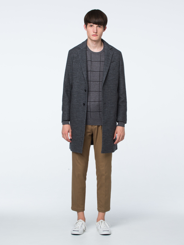 アウトレット ウール混ジャージコート グレー ネイビー Koe コエ のメンズコート K1164i ファッション通販のstripe Club