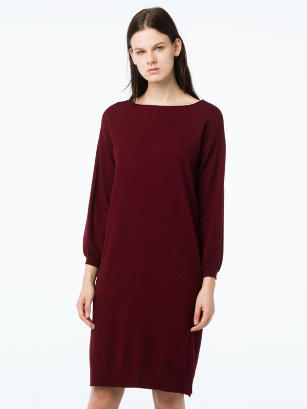 アウトレット 脇スリットニットワンピース 杢グレー グレー ボルドー ベージュ Koe コエ のレディースワンピース K0167he10 ファッション通販のstripe Club