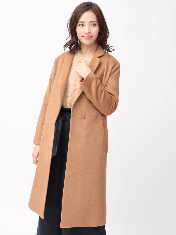 アウトレット ウール混チェスターコート ライトグレー ダークグレー キャメル Koe コエ のレディースコート K0177i3 ファッション通販のstripe Club