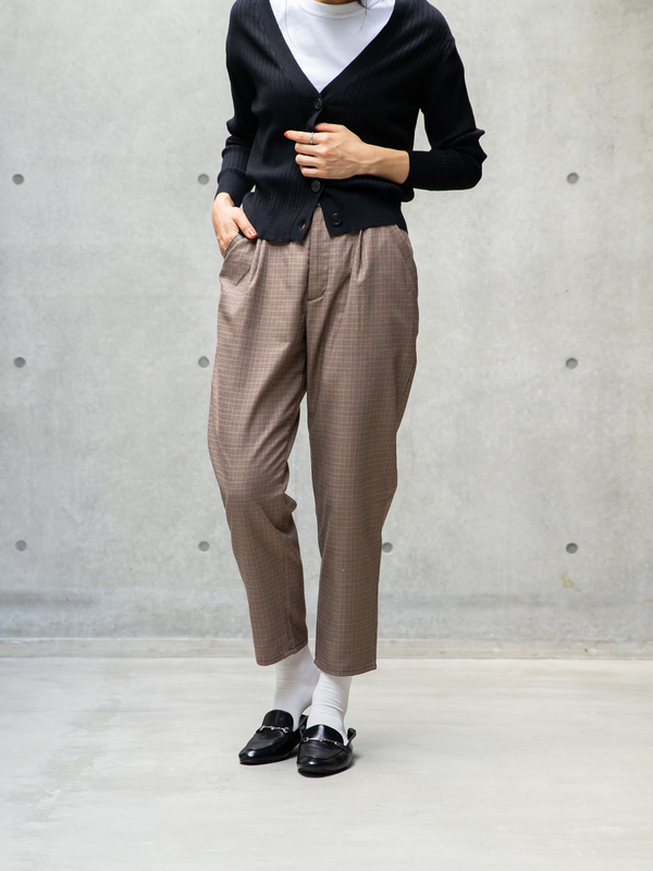 アウトレット チェックテーパードパンツ グレー ブラウン Koe コエ のレディースパンツ Ka93l0f0800 ファッション通販のstripe Club アウトレット チェックテーパードパンツ グレー ブラウン Koe コエ のレディースパンツ Ka93l0f0800 ファッション通販のstripe Club