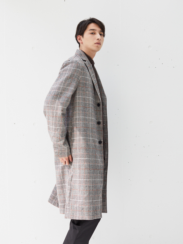 Mens E グレンチェック3bチェスターコート ホワイト グレー ベージュ Koe コエ のメンズコート Ka94m0z0100 ファッション通販のstripe Club