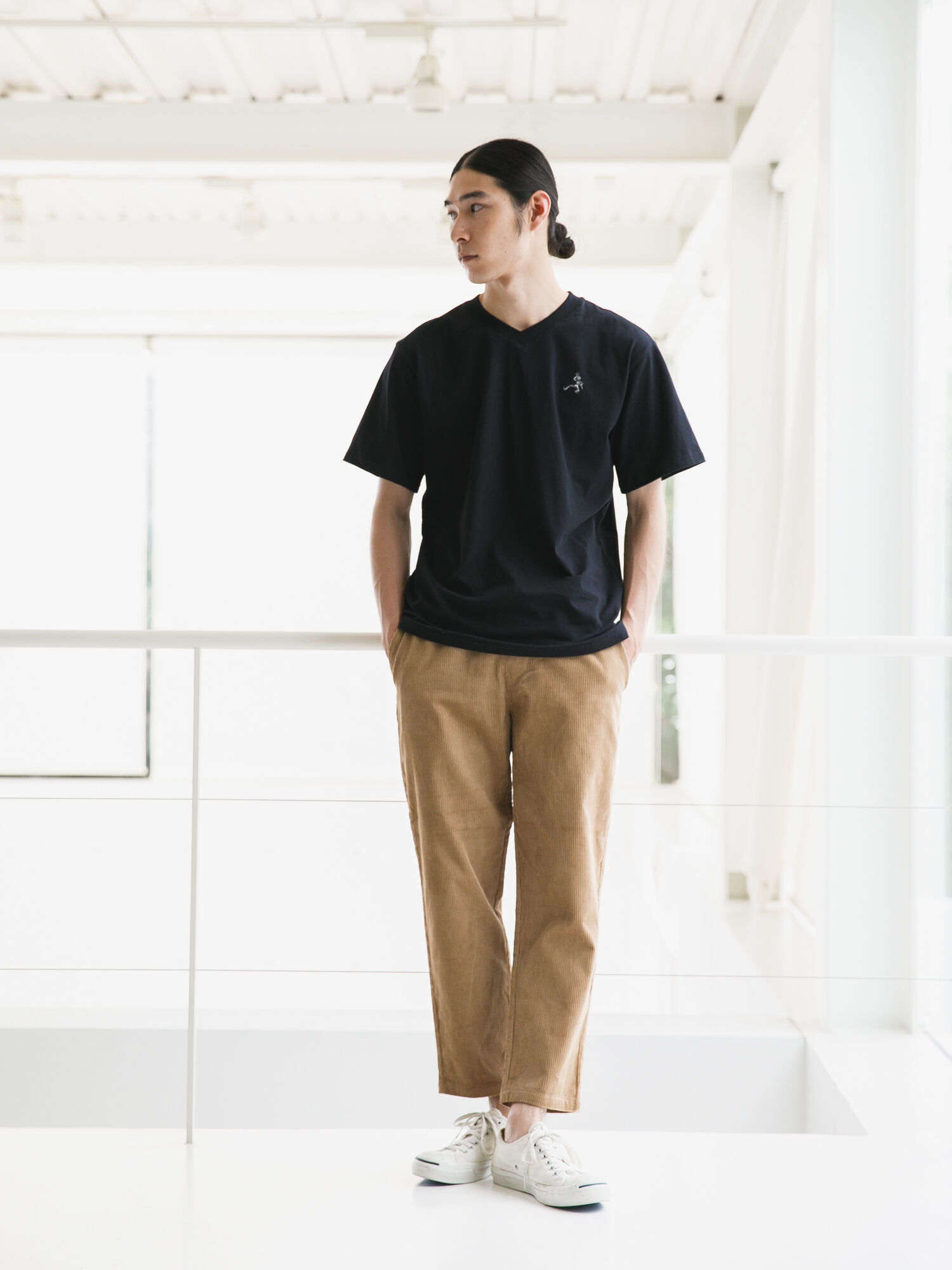 気質アップ】 BEIGE ベイジ ダークネイビー×グレー ドロストクロップド