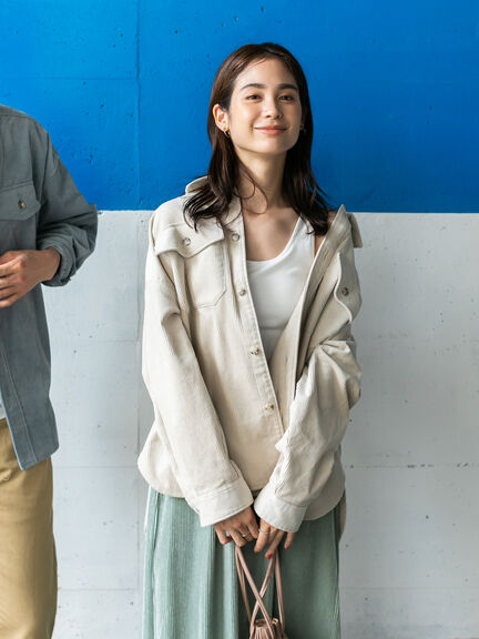 koe(コエ) |【6色展開・3サイズ・ユニセックス対応】綿コーデュロイシャツジャケット