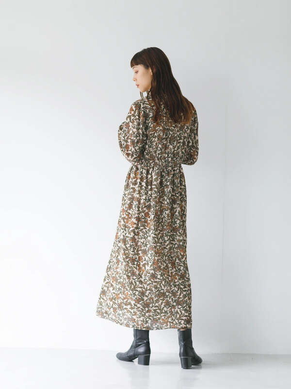 アウトレット フランスのdeveaux社プリントマキシワンピース ブラック ベージュ グリーン Koe コエ のレディースワンピース Ka04l0h0140 ファッション通販のstripe Club