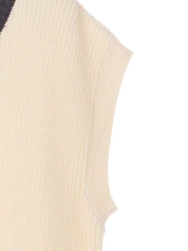 Unisex対応 Vネックニットベスト オフホワイト ブラック グレーベージュ ミント Koe コエ のレディースニット セーター Ka03g2c00 ファッション通販のstripe Club