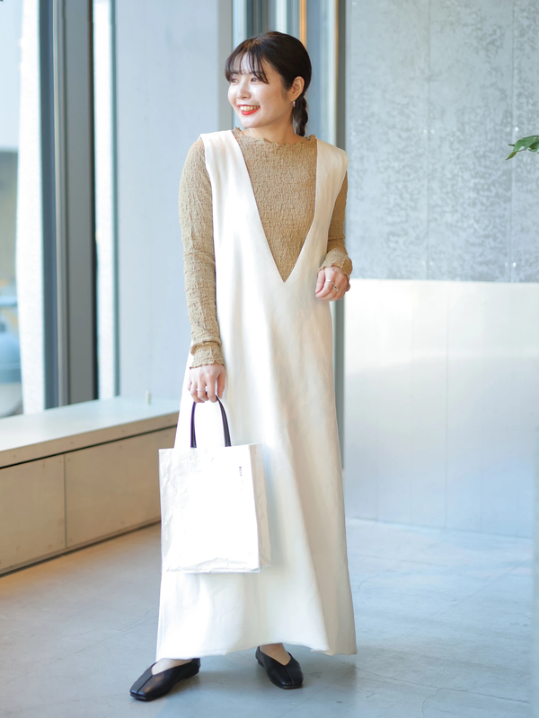 アウトレット ミラノリブaラインワンピース ホワイト ブラック オリーブ Koe コエ のレディースワンピース Kp04l0h00 ファッション通販のstripe Club