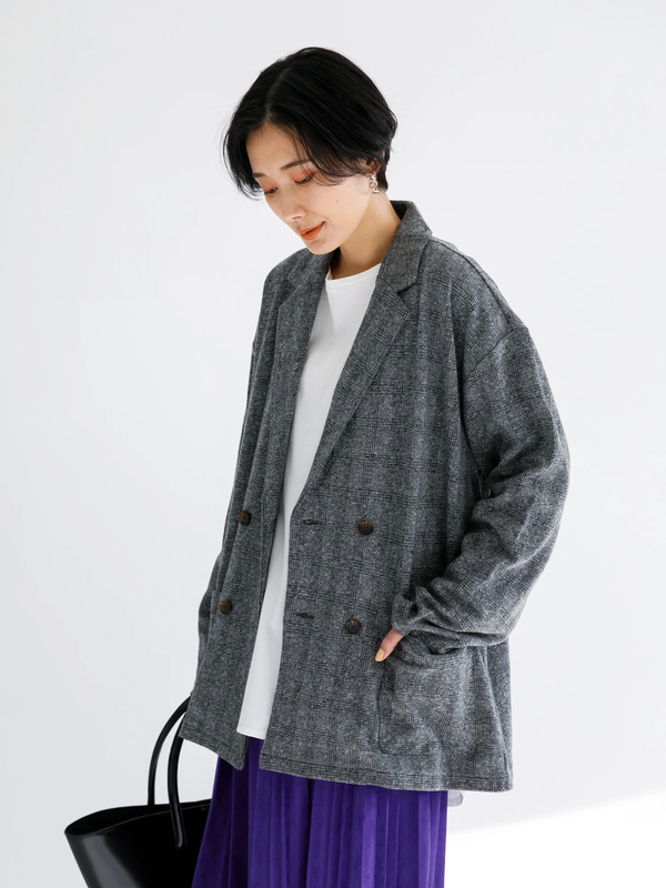 アウトレット グレンチェックジャケット グレー ブラウン Koe コエ のレディースジャケット Ka07g1y0100 ファッション通販のstripe Club