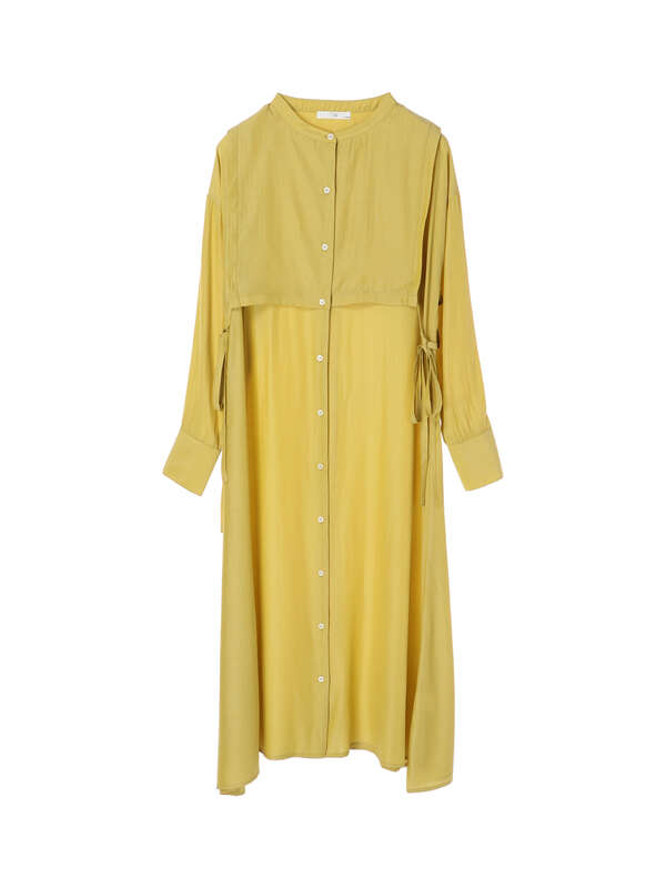 レイヤー風シャツワンピース ベージュ ライムグリーン ブルー パープル Koe コエ のレディースワンピース Kp11l0h0700 ファッション通販のstripe Club