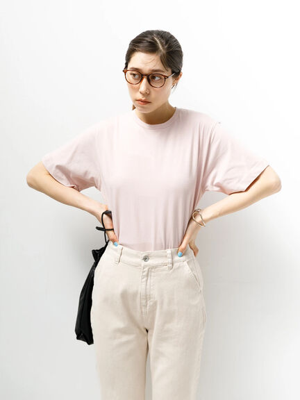 koe(コエ) |抗菌防臭オーガニックコットンクルーネックTシャツ(ピンク)