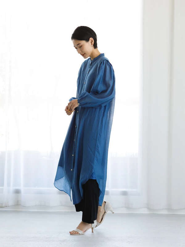 Web限定 インナー付シアーロングシャツワンピース オレンジ ミント ブルー Koe コエ のレディースワンピース Kh11l0h00 ファッション通販のstripe Club