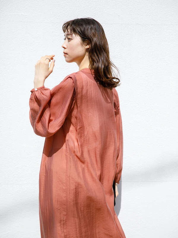 Web限定 インナー付シアーロングシャツワンピース オレンジ ミント ブルー Koe コエ のレディースワンピース Kh11l0h00 ファッション通販のstripe Club