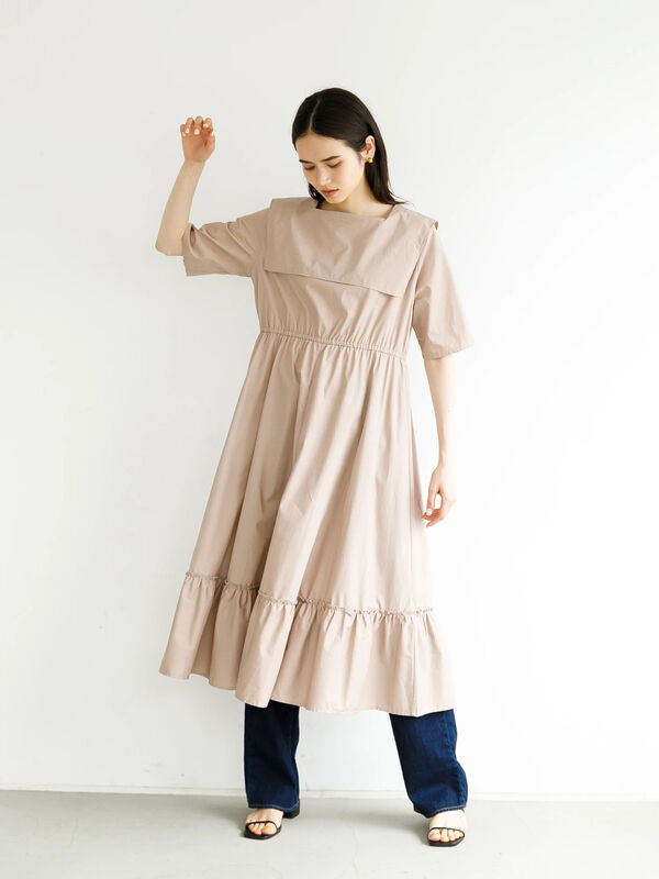 ビッグカラーティア ドワンピース ライトグレー モカ パープル Koe コエ のレディースワンピース Kp13l0h00 ファッション通販のstripe Club