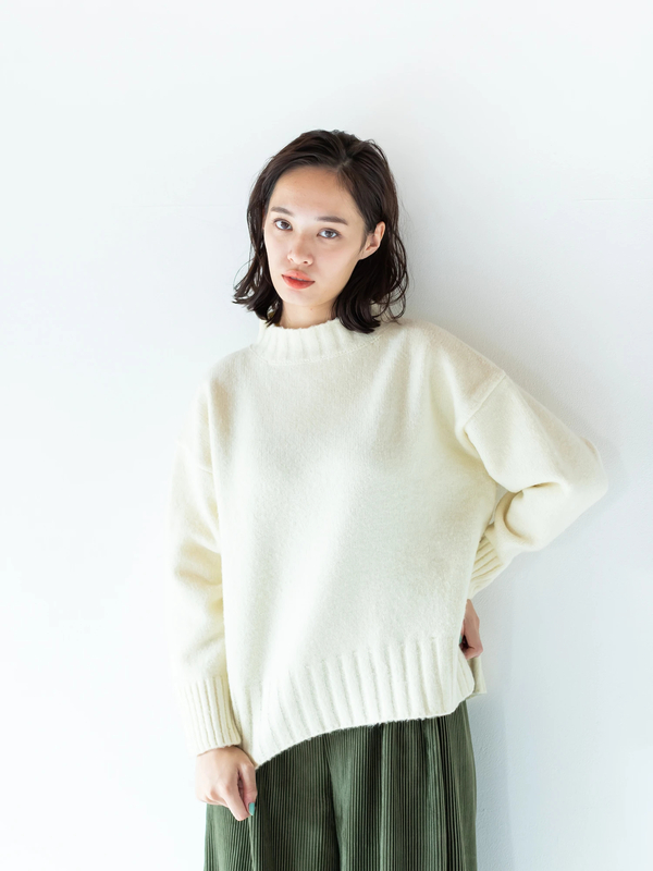 アウトレット ビッグシルエットニットプルオーバー アイボリー ブラウン カーキ Nicoron ニコロン のレディースニット セーター Mb97l2c0600 ファッション通販のstripe Club