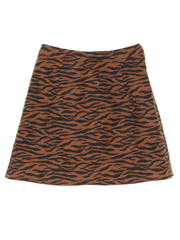 アウトレット ゼブラ柄台形ミニスカート グレー キャメル カーキ Nicoron ニコロン のレディーススカート Mb02l0l0500 ファッション通販のstripe Club