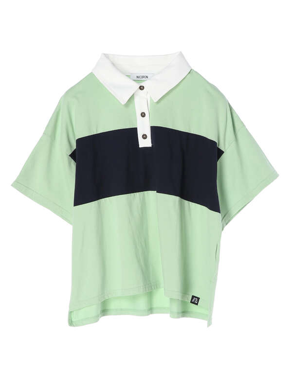 アウトレット 配色ラガーtシャツ チャコールグレー ベージュ ミントグリーン Nicoron ニコロン のレディースカットソー Mb06l1c0100 ファッション通販のstripe Club