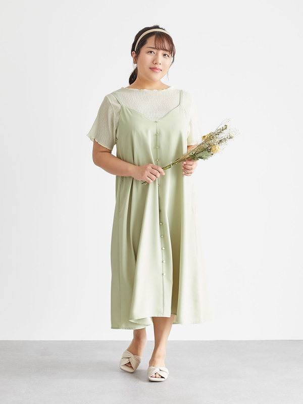 Hina キャミワンピース ベージュ ミント Collaboration コラボレーション のレディースワンピース Mf12l0h0300 ファッション通販のstripe Club
