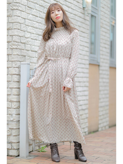 クラシカル花柄プリーツワンピース ワンピース ワンピース Areeam Areeam Dresslova Com