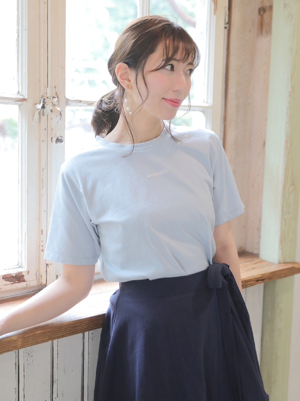 パステルビーチカラーtシャツ オフホワイト ライトベージュ サックスブルー Areeam アリーム のレディースカットソー Mj01l1c0600 ファッション通販のstripe Club